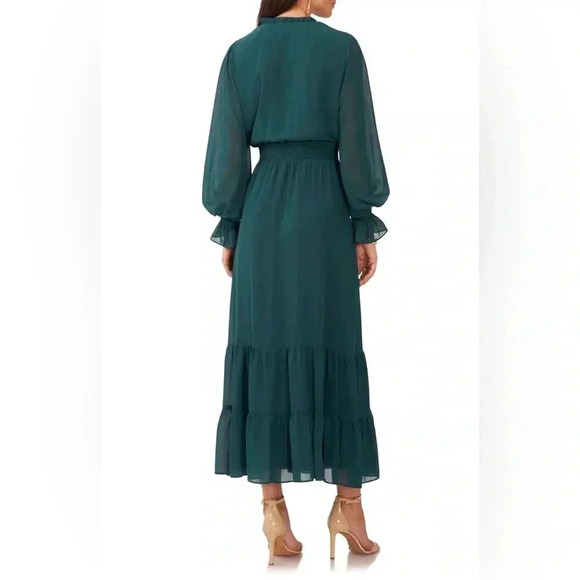 Long Sleeve Chiffon Midi Dress - Picture 2 of 6